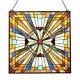 Stained Glass Tiffany Style Window Panel Victorian Mission Design 23 x 23
