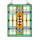 Stained Glass Tiffany Style Window Panels Arts & Crafts PAIR Handcrafted