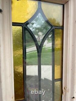 Stained Glass Transom panel 37 1/2 Long by 9 1/2 Wood Framed