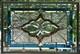 Stained Glass Transom window HANGING PANEL 24 1/2 X 17 1/2 incl hooks