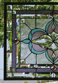 Stained Glass Transom window HANGING PANEL 25 X 21 incl hooks