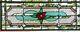 Stained Glass Transom window HANGING PANEL 28 X 11 incl hooks