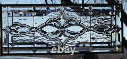 Stained Glass Transom window HANGING PANEL 29 1/2 X 13 incl hooks