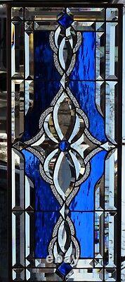 Stained Glass Transom window HANGING PANEL 29 1/2 X 13 incl hooks