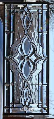 Stained Glass Transom window HANGING PANEL 29 1/2 X 13 incl hooks