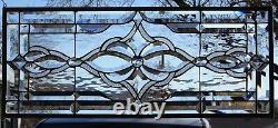 Stained Glass Transom window HANGING PANEL 29 1/2 X 13 incl hooks