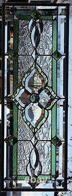 Stained Glass Transom window HANGING PANEL 29 3/4 X 11 1/2 incl hooks