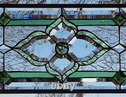 Stained Glass Transom window HANGING PANEL 29 3/4 X 11 1/2 incl hooks