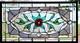 Stained Glass Transom window HANGING PANEL 29 X 16 1/2 incl hooks