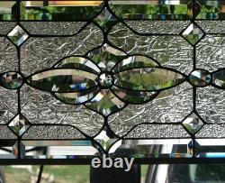 Stained Glass Transom window HANGING PANEL 30 X 12 3/4 incl hooks