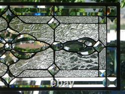 Stained Glass Transom window HANGING PANEL 30 X 12 3/4 incl hooks
