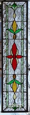 Stained Glass Transom window HANGING PANEL 32 1/4 x 9 incl hooks