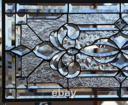 Stained Glass Transom window HANGING PANEL 32 X 15 incl hooks