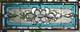 Stained Glass Transom window HANGING PANEL 33 3/4 X 13 incl hooks