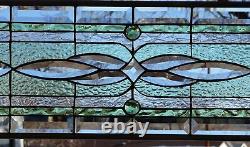 Stained Glass Transom window HANGING PANEL 33 X 11 3/4 incl hooks