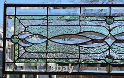 Stained Glass Transom window HANGING PANEL 33 X 11 3/4 incl hooks