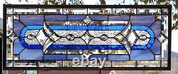 Stained Glass Transom window HANGING PANEL 34 1/2 X 14 1/2 incl hooks