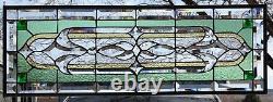 Stained Glass Transom window HANGING PANEL 34 1/4 X 12 1/2 incl hooks