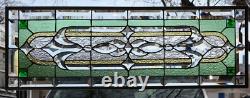 Stained Glass Transom window HANGING PANEL 34 1/4 X 12 1/2 incl hooks
