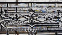 Stained Glass Transom window HANGING PANEL 34 1/4 X 13 incl hooks