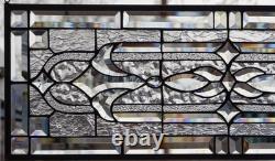 Stained Glass Transom window HANGING PANEL 34 1/4 X 13 incl hooks