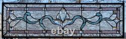Stained Glass Transom window HANGING PANEL 34 x 10 including the hooks