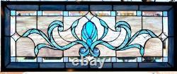 Stained Glass Transom window HANGING PANEL 341/2 X 14 including the hooks