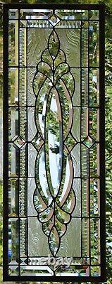 Stained Glass Transom window HANGING PANEL 35 1/2 X 14 incl hooks