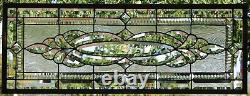 Stained Glass Transom window HANGING PANEL 35 1/2 X 14 incl hooks