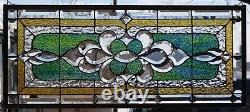 Stained Glass Transom window HANGING PANEL 35 3/4 X 16 incl hooks