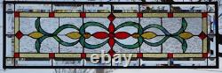Stained Glass Transom window HANGING PANEL 35 X 12 incl hooks
