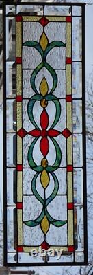 Stained Glass Transom window HANGING PANEL 35 X 12 incl hooks