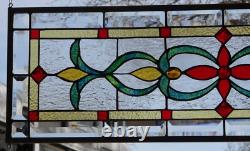 Stained Glass Transom window HANGING PANEL 35 X 12 incl hooks
