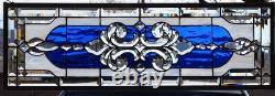 Stained Glass Transom window HANGING PANEL 40 X 13 3/4 incl hooks