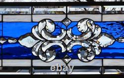 Stained Glass Transom window HANGING PANEL 40 X 13 3/4 incl hooks