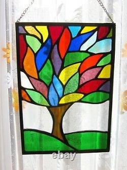 Stained Glass Tree Of LIfe Contemporary Handmade Window Panel Suncatcher