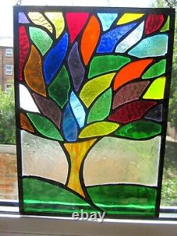 Stained Glass Tree Of LIfe Contemporary Handmade Window Panel Suncatcher