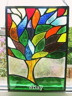 Stained Glass Tree Of LIfe Contemporary Handmade Window Panel Suncatcher