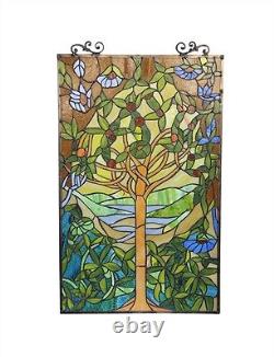 Stained Glass Tree of Life Window Panel Art Glass Suncatcher 20x32 Tiffany Style