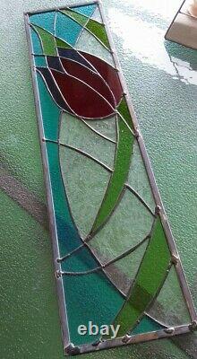 Stained Glass Tulip Panel Art Deco USA MADE