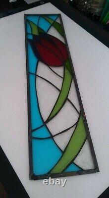 Stained Glass Tulip Panel Art Deco USA MADE