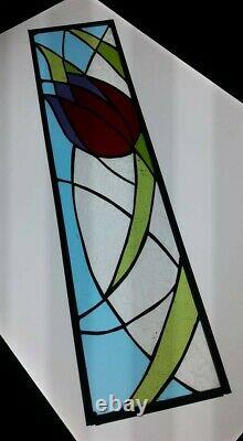 Stained Glass Tulip Panel Art Deco USA MADE