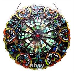 Stained Glass Victorian Design Round Window Panel 23 LAST ONE THIS PRICE