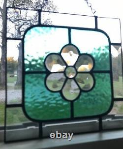 Stained Glass Victorian Flower Panel- Aqua Cobblestone