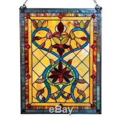 Stained Glass Vintage Victorian Design Tiffany Style Window Panel ONE THIS PRICE