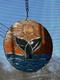 Stained Glass Whale Tail Ocean Sun Suncatcher Window Panel