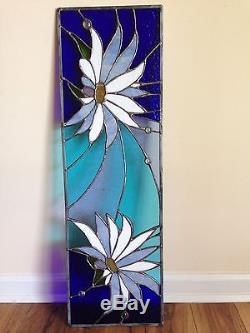 Stained Glass Window Daisy Flower Transom Suncatcher Summer Panel OOAK