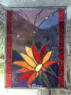 Stained Glass Window Daisy Flower Transom Suncatcher Summer Sunflower Panel