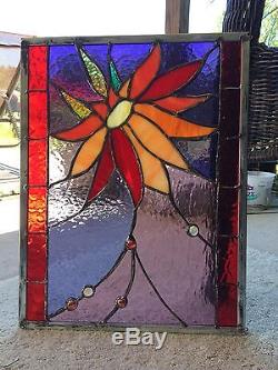 Stained Glass Window Daisy Flower Transom Suncatcher Summer Sunflower Panel