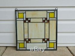 Stained Glass Window Frank Lloyd Wright Panel Prairie style 15.75 x 15.75